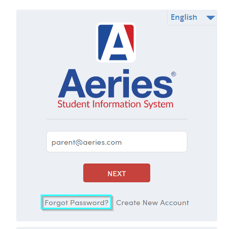 Login page